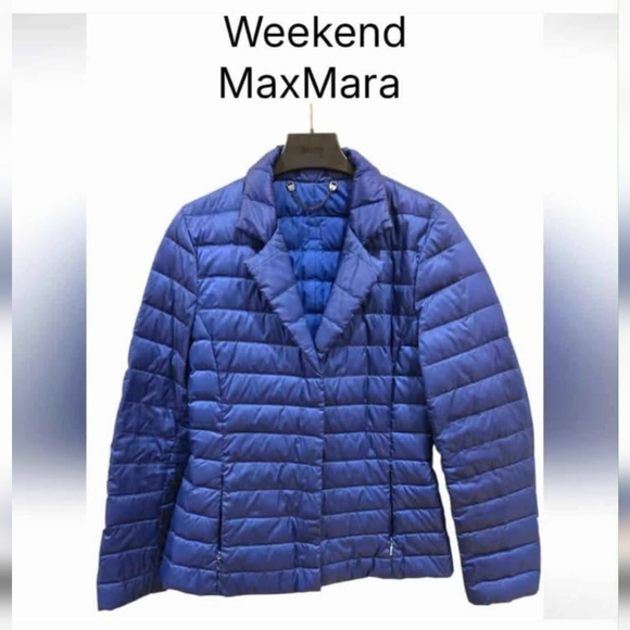Weekend Max Mara Royal Blue Puffer Coat Sz Small - Picture 1 of 9